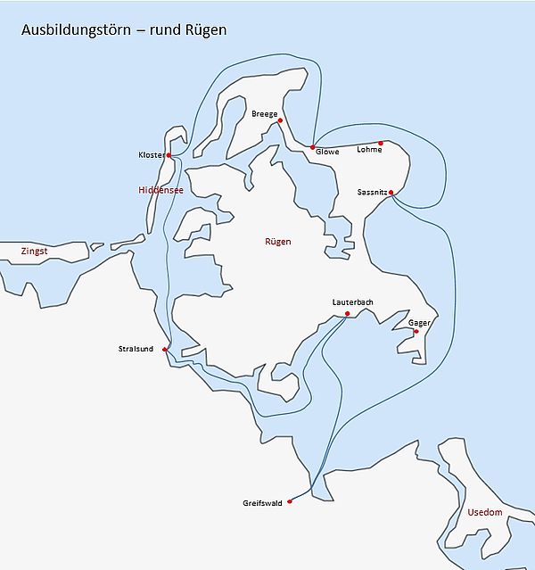 Segeltörn rund Rügen und durch die Boddengewässer mit Segelreisen Hering Kojencharter Mitsegeltörn
